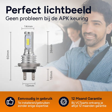 VCTparts Dimlicht LED H7 12000K Blauwe Koplampen (set) – Extreem Blauw Autolicht voor Show & Styling – Xenonlook Koplampen met Unieke Kleuruitstraling NORGOS 6