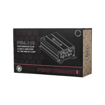 DLS DLS Performance Slim 4 Kanaals Versterker 110W RMS - Compacte Class D Auto Audio Versterker Optimount 12