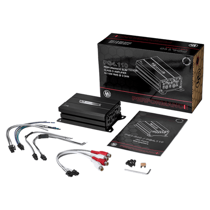 DLS DLS Performance Slim 4 Kanaals Versterker 110W RMS - Compacte Class D Auto Audio Versterker Optimount 2