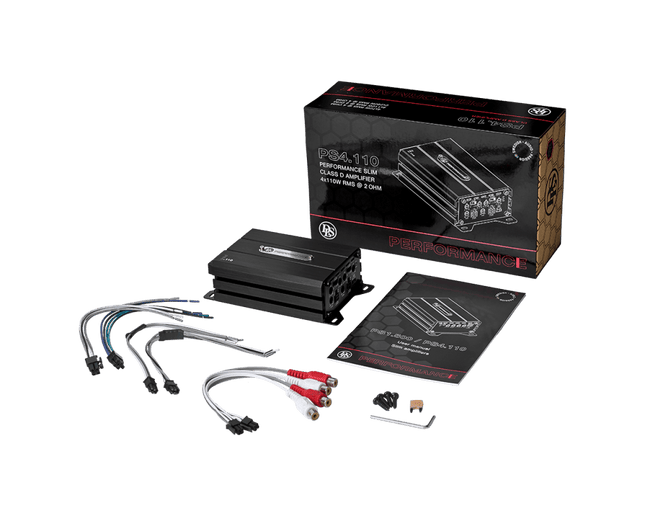 DLS DLS Performance Slim 4 Kanaals Versterker 110W RMS - Compacte Class D Auto Audio Versterker Optimount 2