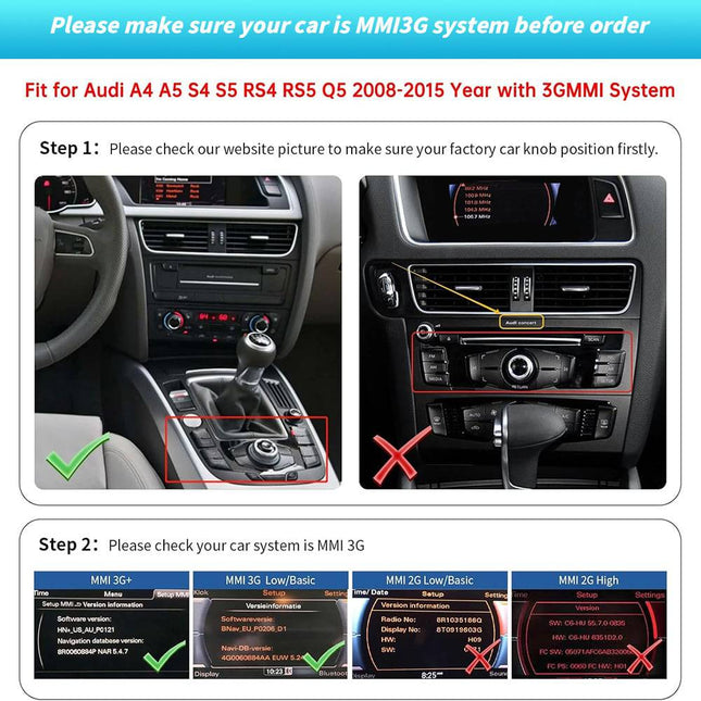 Draadloze CarPlay Android Auto Adapter CarPlay Box Inbouwmodule voor Audi MMI 3G Systeem – Geschikt voor A4 B8, A5, Q5 (2009–2015) - VCTparts.nl