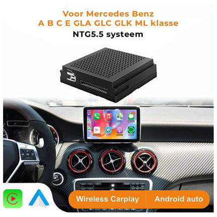 Draadloze CarPlay Android Auto Adapter CarPlay Box Inbouwmodule voor Mercedes - Benz NTG4.5 Systeem – Geschikt voor A - , B - , C - , E - Klasse, CLA, GLA, GLK, ML, SLK (2011–2015) - VCTparts.nl