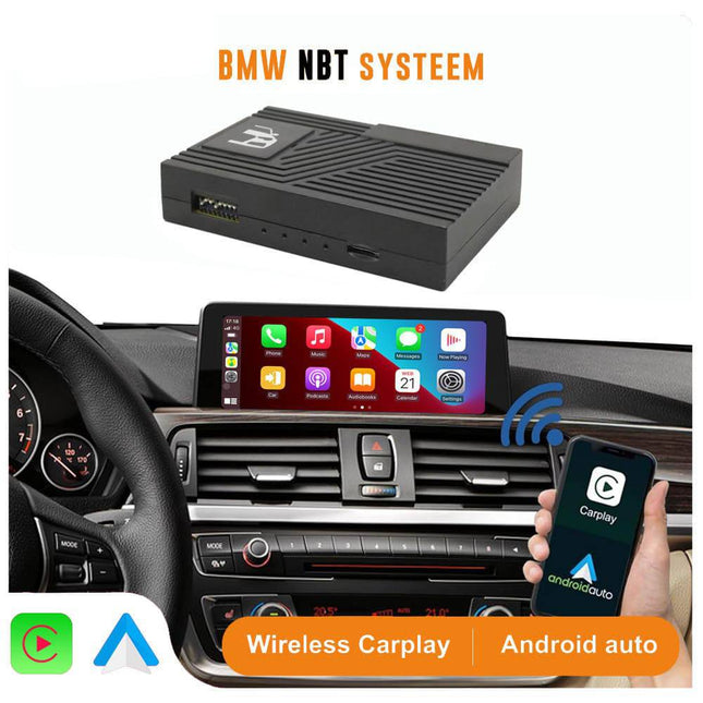Draadloze CarPlay Android Auto Adapter voor BMW met NBT Systeem – Geschikt voor 1 - serie, 3 - serie, 5 - serie, X3, Mini en meer - VCTparts.nl