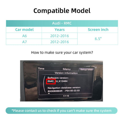 Draadloze CarPlay Android Auto Interface Retrofit Kit voor Audi RMC Systeem – Geschikt voor A6 C7, A7 2012–2016 - VCTparts.nl