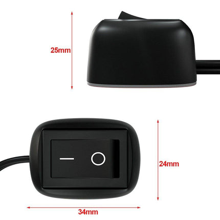 VCTparts Drukknop Schakelaar 12V Opbouw 0 - 1 Aan/Uit met 100cm Kabel en Plakrand NORGOS 4