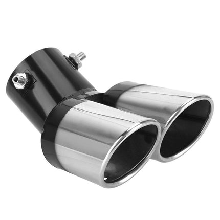 VCTparts Dubbele Uitlaat Chrome Aflopend 60mm Kopstuk / Eindstuk RVS [Uitlaat Sierstuk - Uitlaat Tuning - Uitlaat Koppelstuk] NORGOS 1