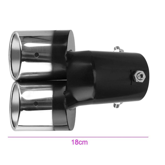 VCTparts Dubbele Uitlaat Chrome Aflopend 60mm Kopstuk / Eindstuk RVS [Uitlaat Sierstuk - Uitlaat Tuning - Uitlaat Koppelstuk] NORGOS 2