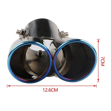 VCTparts Dubbele Uitlaat Rainbow Spectra Aflopend 60mm Kopstuk / Eindstuk RVS [Uitlaat Sierstuk - Uitlaat Tuning - Uitlaat Koppelstuk] NORGOS 6