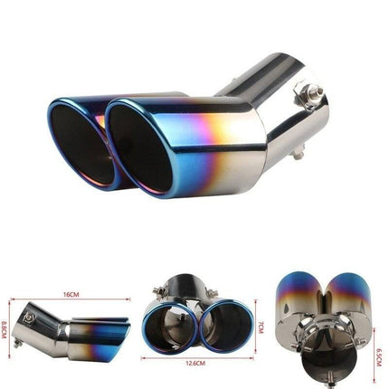 VCTparts Dubbele Uitlaat Rainbow Spectra Aflopend 60mm Kopstuk / Eindstuk RVS [Uitlaat Sierstuk - Uitlaat Tuning - Uitlaat Koppelstuk] NORGOS 2