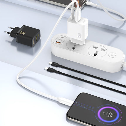 Dudao A26T GaN 25W USB - A en USB - C Snellader voor Stopcontact Zwart - VCTparts.nl