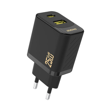 Dudao A26T GaN 25W USB - A en USB - C Snellader voor Stopcontact Zwart - VCTparts.nl