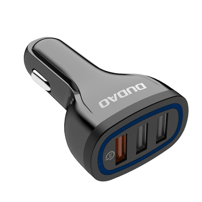 Dudao Car Charger Snellumer 3 x USB-A 18W (3.0 QC) Countertaplug Black