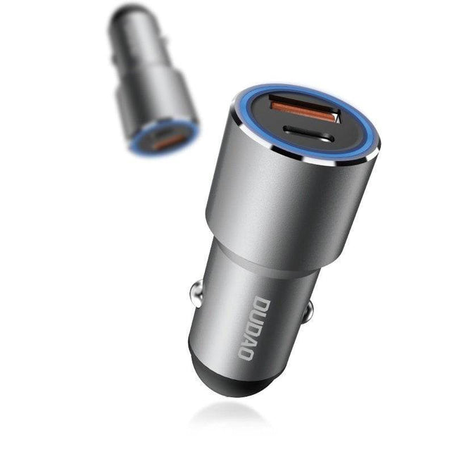 Dudao Dudao Autolader Snellader USB - A en USB - C 22.5W (QC) Contraplug Grijs Hurtel 5