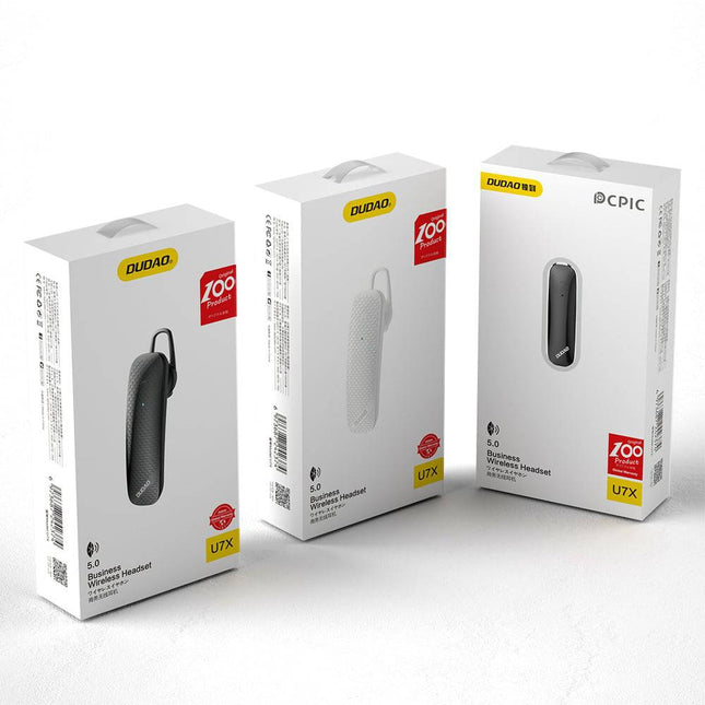 Dudao Bluetooth 5.0 U7X Handsfree Auto Headset Oortelefoon voor Bellen Zwart - VCTparts.nl