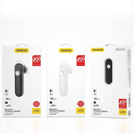 Dudao Bluetooth 5.0 U7S Handsfree Auto Headset Oortelefoon voor Bellen Zwart - VCTparts.nl