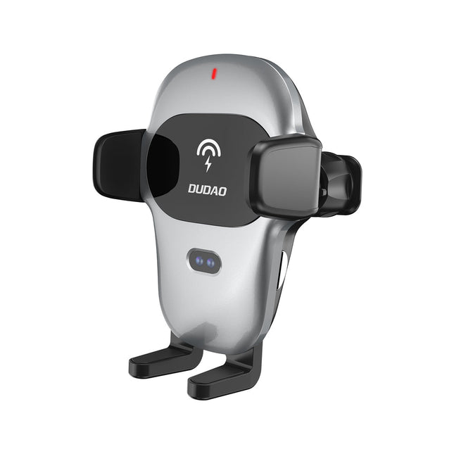 Dudao F20xs Automatische Autohouder Met 15W Qi Draadloos Opladen Voor Ventilatierooster - Grijs - VCTparts.nl