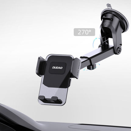 Dudao F8Max+ Auto Telefoonhouder Voor Dashboard en Voorruit met Zuignap 360° Draaibaar Zwart - VCTparts.nl