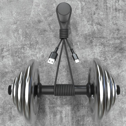 Dudao L9T 5A USB - A naar USB - C Kabel 1 Meter Gevlochten Katoen Snellader Zwart voor Smartphones en Tablets - VCTparts.nl