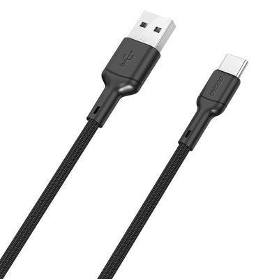 Dudao L9T 5A USB-A naar USB-C Kabel 1 Meter Gevlochten Katoen Snellader Zwart voor Smartphones en Tablets