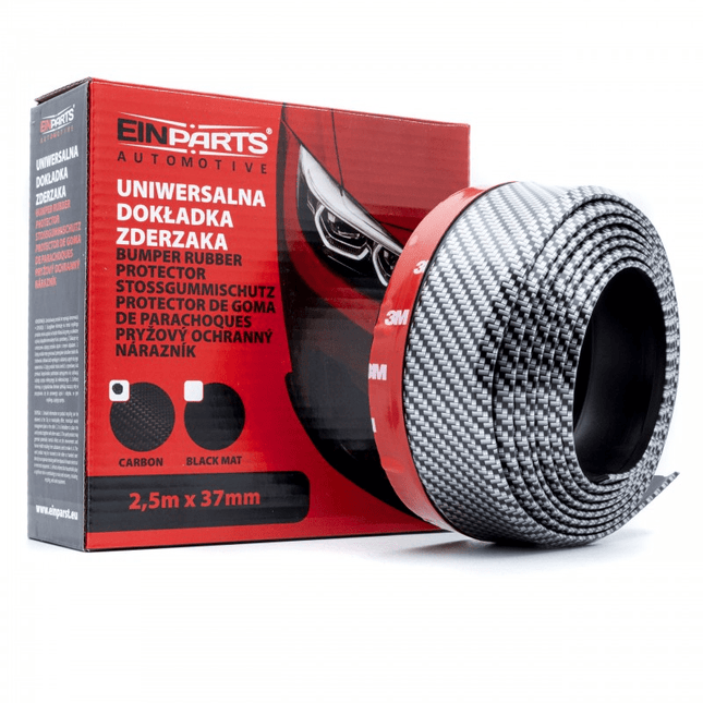 Einparts Auto Voorbumper Sideskirts Spoiler Protector Carbon – Bumper Bescherming Lip Verlaging Strip Rubber (2,5m) - VCTparts.nl