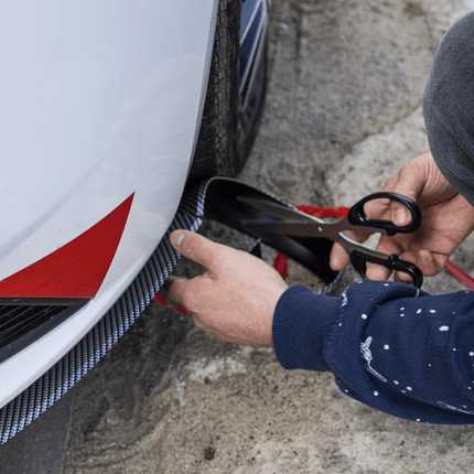Einparts Auto Voorbumper Sideskirts Spoiler Protector Carbon – Bumper Bescherming Lip Verlaging Strip Rubber (2,5m) - VCTparts.nl