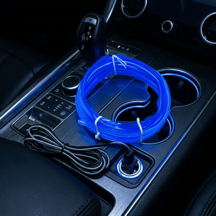 Einparts LED Ambient Interieurverlichting 3m Blauw - Universele 24V Truck Sfeerverlichting 360 Graden Dunne 2mm Strip Compleet Pakket - VCTparts.nl