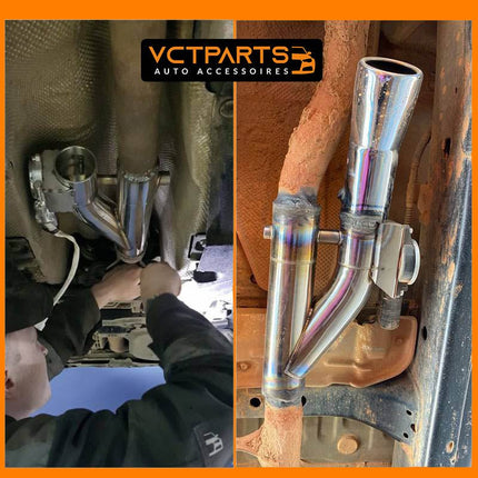 Elektrische Uitlaat Kleppensysteem 2.75inch 70mm Bypass Universeel Draadloos met Afstandsbediening - Dubbele Pijp met Klep - VCTparts.nl