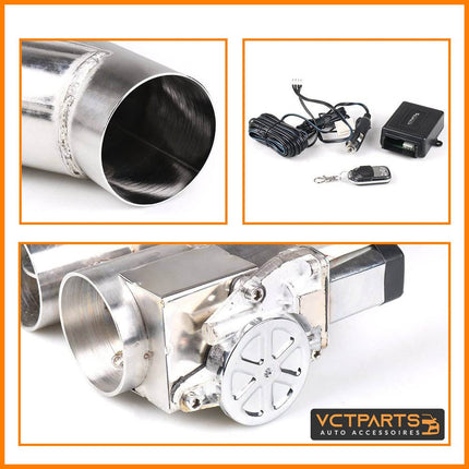 Elektrische Uitlaat Kleppensysteem 2.75inch 70mm Bypass Universeel Draadloos met Afstandsbediening - Dubbele Pijp met Klep - VCTparts.nl