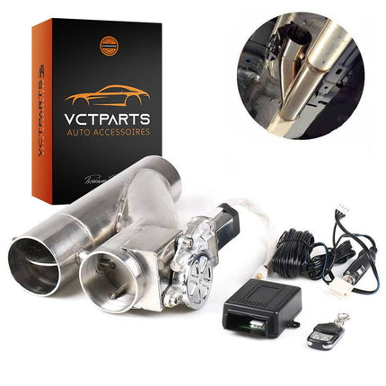 Elektrische Uitlaat Kleppensysteem 2.75inch 70mm Bypass Universeel Draadloos met Afstandsbediening - Dubbele Pijp met Klep - VCTparts.nl