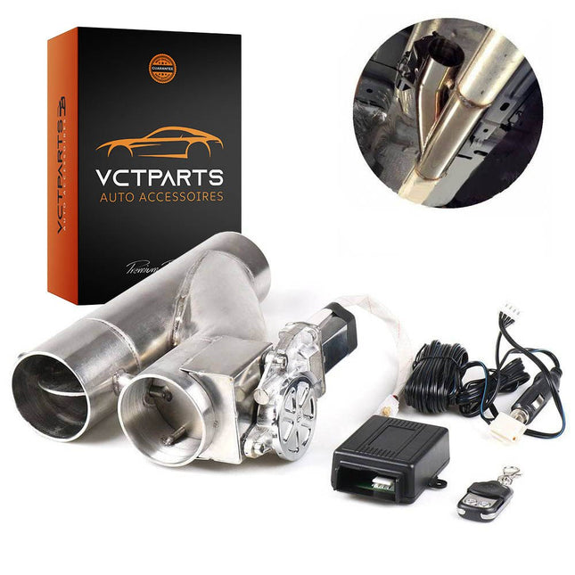 Elektrische Uitlaat Kleppensysteem 2.75inch 70mm Bypass Universeel Draadloos met Afstandsbediening - Dubbele Pijp met Klep - VCTparts.nl