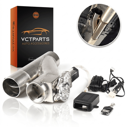 Elektrische Uitlaat Kleppensysteem 2.75inch 70mm Bypass Universeel Draadloos met Afstandsbediening - Dubbele Pijp met Klep - VCTparts.nl