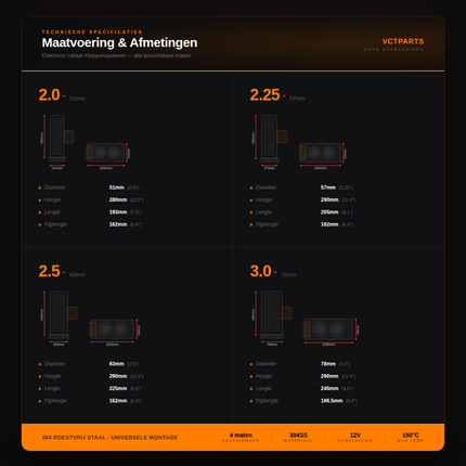 Elektrische Uitlaat Kleppensysteem 2.75inch 70mm Bypass Universeel Draadloos met Afstandsbediening - Dubbele Pijp met Klep - VCTparts.nl