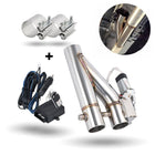 VCTparts Elektrische Uitlaat Kleppensysteem Set 2.25inch 57mm Universeel met Klem Mof Draadloos – Dubbele Pijp Bypass Performance Upgrade Combideal 1