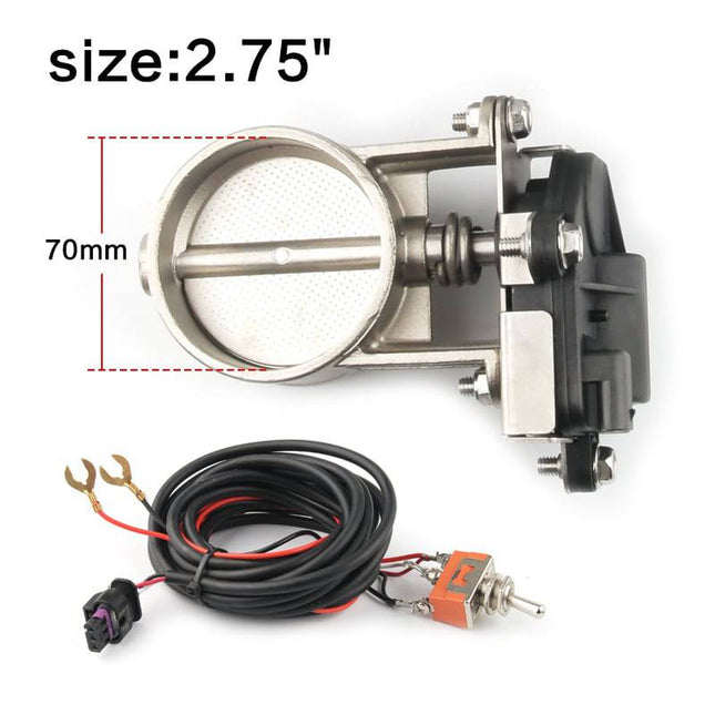 VCTparts Elektrische Uitlaat Regelklep 2.75inch 70mm Universeel met Schakelaar Enkele Klep Kleppensysteem NORGOS 2