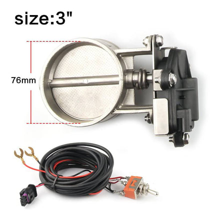 VCTparts Elektrische Uitlaat Regelklep 3inch 76mm Universeel met Schakelaar Enkele Klep Kleppensysteem NORGOS 2