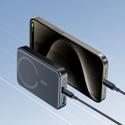 Joyroom JR-W020 20W 10000mAh MagSafe Power Bank + USB-C Kabel - Zwart