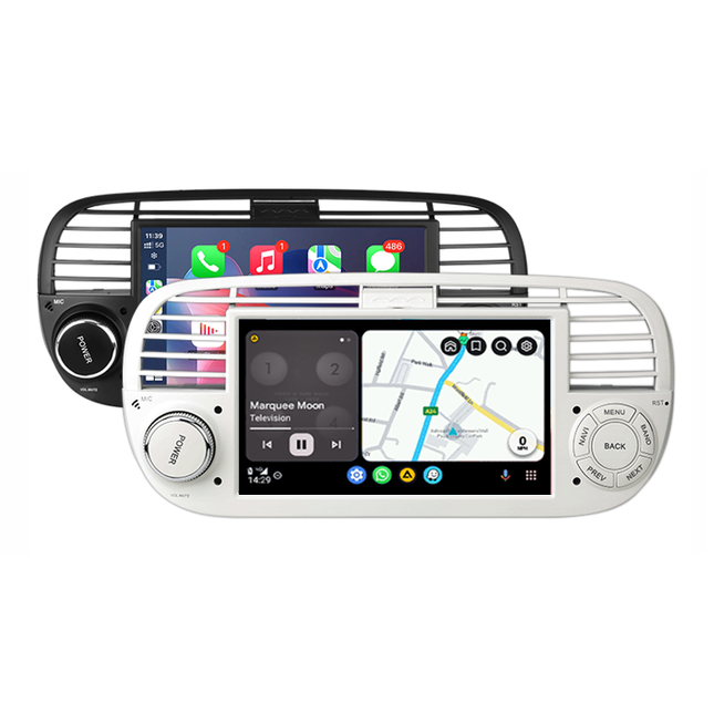 CarPlay & Android Auto Scherm voor Fiat 500 (2007–2015) – Draadloos Multimedia Touchscreen, GPS Navigatie – Inbouwen / Inbouwservice / Installatie