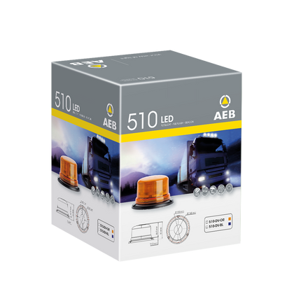 LED Flitslicht Oranje Compact 3-Puntsbevestiging 12V 24V R65 R10 IPX5 Zwaailamp - VCTparts.nl