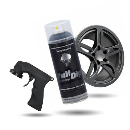FullDip FullDip Combideal Plastidip 400ml Spuitbus met Pistool - Hyper Black / Zwart Metallic Vloeibaar Vinyl Spray Dip Combideal 1