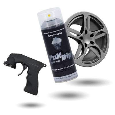 Canne de pulvérisation en plastidip combidéal Fulldip 400 ml avec pistolet de peinture - aluminium métallique en argent liquide en vinyle