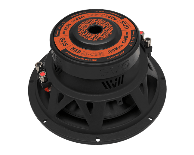 Gas Audio Power 10" Pasklare Auto Subwoofer voor Diepe Bas en Premium Geluid Kist voor Scania Cr20 met Mad S2 - 10d2 Auto Subwoofer voor Diepe Bas en Premium Geluid 300watt Rms 2+2ohm - VCTparts.nl