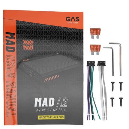 Gas Audio Power Gas Mad Level 2 Four Channel Amplifier voor Auto Geluidssystemen en Hoogwaardige Geluidskwaliteit - VCTparts.nl