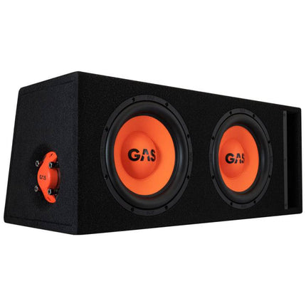 Gas Audio Power Gas Audio Power Gas Mad Level 2 Loaded Enclosure 2x10" voor Auto Geluidssystemen en Hoogwaardige Geluidskwaliteit Optimount 7