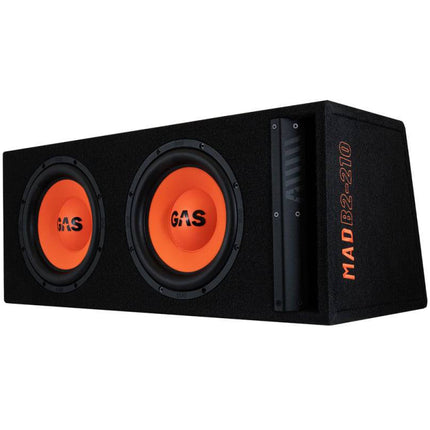 Gas Audio Power Gas Audio Power Gas Mad Level 2 Loaded Enclosure 2x10" voor Auto Geluidssystemen en Hoogwaardige Geluidskwaliteit Optimount 8