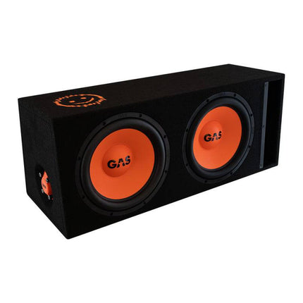 Gas Audio Power Gas Audio Power Gas Mad Level 2 Loaded Enclosure 2x12" voor Auto Geluidssystemen en Hoogwaardige Geluidskwaliteit Optimount 3