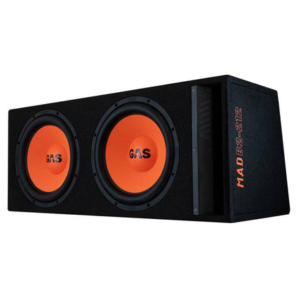 Gas Audio Power Gas Audio Power Gas Mad Level 2 Loaded Enclosure 2x12" voor Auto Geluidssystemen en Hoogwaardige Geluidskwaliteit Optimount 5