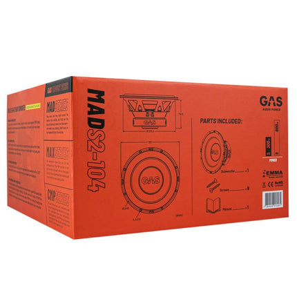 Gas Audio Power Gas Audio Power Gas Mad Level 2 Subwoofer 10" 4 Ohm voor Auto Geluidssystemen en Hoogwaardige Geluidskwaliteit Optimount 6