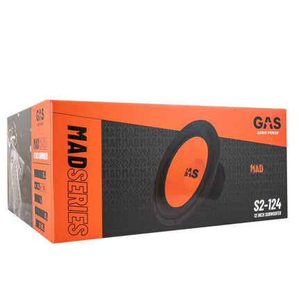 Gas Audio Power Gas Audio Power Gas Mad Level 2 Subwoofer 12" 4 Ohm voor Auto Geluidssystemen en Hoogwaardige Geluidskwaliteit Optimount 9