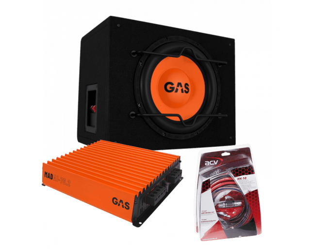 Gas Audio Power Gas Mad Subwoofer Set Mad B1 - 110 + Mad A1 - 70.2 + Wk - 10 voor Auto Geluidssystemen en Hoogwaardige Geluidskwaliteit - VCTparts.nl