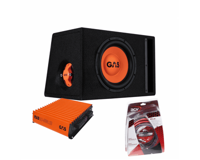 Gas Audio Power Gas Mad Subwoofer Set Mad B2-110 (gepoort) + Mad A1-500.1d + Wk-20 voor Auto Geluidssystemen en Hoogwaardige Geluidskwaliteit